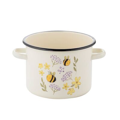 Garnek emaliowany prosty bez pokrywki Pszczoła 18 cm 3,2 l