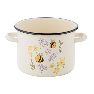 Garnek emaliowany prosty bez pokrywki Pszczoła 22 cm 6 l