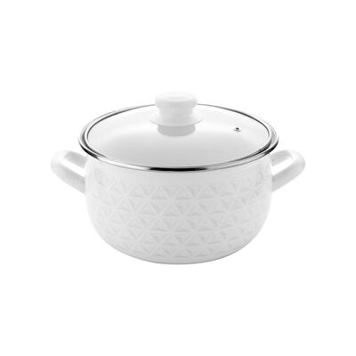 Garnek emaliowany Pyza Diamond z pokrywką 16 cm 2,2 l