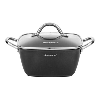 Garnek aluminiowy Nelio kwadratow z pokrywką 20 cm 2,5 l