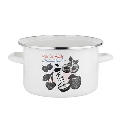 Garnek emaliowany prosty Fruits bez pokrywki 20 cm 3,75 l