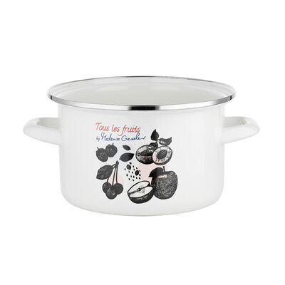 Garnek emaliowany prosty Fruits bez pokrywki 18 cm 2,65 l