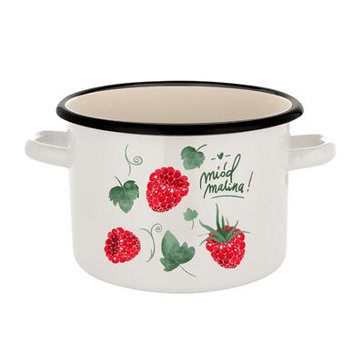 Garnek emaliowany prosty bez pokrywki Malina 18 cm 3,2 l