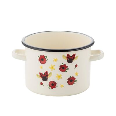 Garnek emaliowany prosty bez pokrywki Biedronka 18 cm 3,2 l