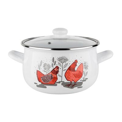 Garnek emaliowany Pyza Rubinka z pokrywką 20 cm 4 l