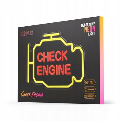 Neon plexi LED check engine żółto-czerwony NNE21 neolia