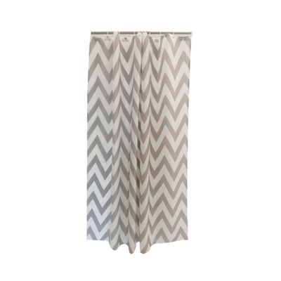 Zasłonka prysznicowa Malva 180 x 180 cm zygzaki białoszary