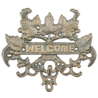 Wieszak ozdobny 19 x 17 x 2 cm złoto-zielony