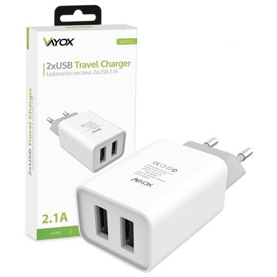 Ładowarka sieciowa 2x USB 2,1 A VA0052 Vayox