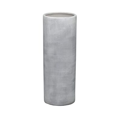 Wazon Rura Duży Ceramiczny 11,5 x 11,5 x 31 cm szary