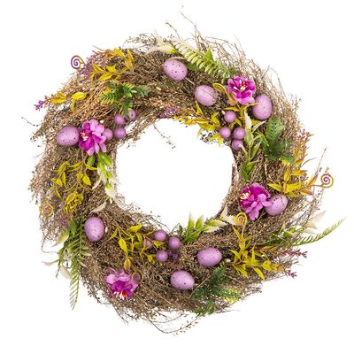 Wianek wiosenny Boho 30 x 8 cm fioletowy