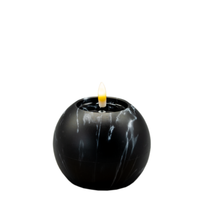 Świeca LED kula efekt czarnego marmuru 9,5 x 10 cm ciepły biały CORTINA