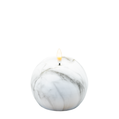 Świeca LED kula efekt marmuru 9,5 x 10 cm ciepły biały CORTINA