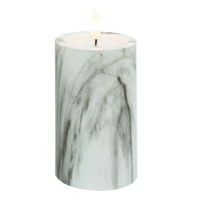 Świeca LED efekt marmuru 12,5 x 7,5 cm ciepły biały CORTINA