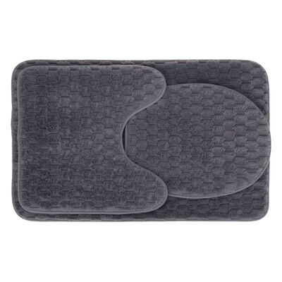 Dywanik łazienkowy 3-elementowy Andora ciemnoszary