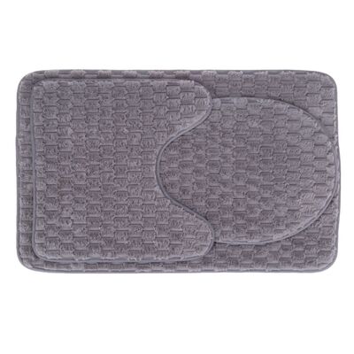 Dywanik łazienkowy 3-elementowy Andora jasnoszary