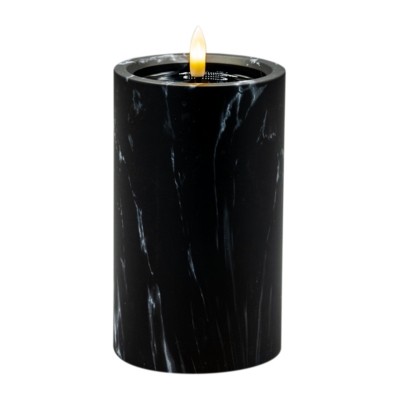 Świeca LED efekt czarnego marmuru 15 x 9 cm ciepły biały CORTINA