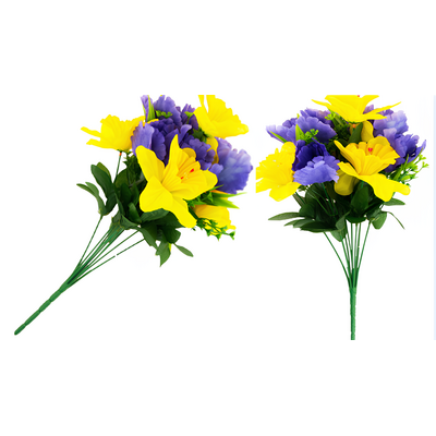 Bukiet żonkili i irysów 10 kwiatów 45 cm