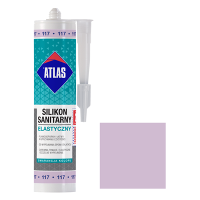 Atlas Silikon sanitarny elastyczny 117 fioletowy 280 ml