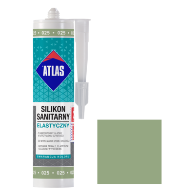 Atlas Silikon sanitarny elastyczny 025 jasnozielony 280 ml