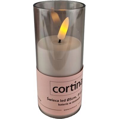 Świeca LED w plastikowej tubie 12,5 x 5 cm szary CORTINA