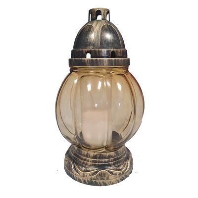 Znicz szklany LW P-42 19 x 31 cm 66 h bezbarwny / whisky