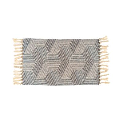 Dywanik Boho 45 x 75 cm prostokąty beżowo-szary