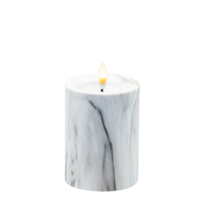Świeca LED efekt marmuru 10 x 7,5 cm ciepły biały CORTINA
