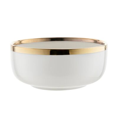 Salaterka Berlotti 15 cm ze złotą obwódką biały