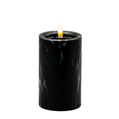 Świeca LED efekt czarnego marmuru 12,5 x 7,5 cm ciepły biały CORTINA