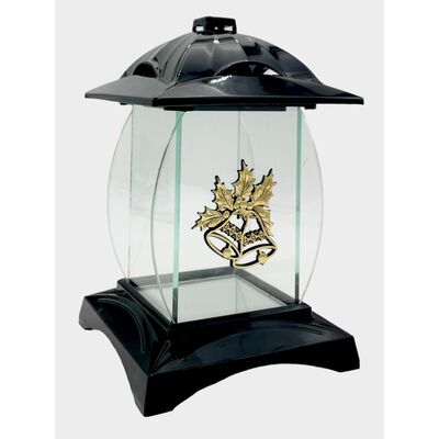 Znicz kapliczka dzwonki 25 x 16 cm czarno-złoty