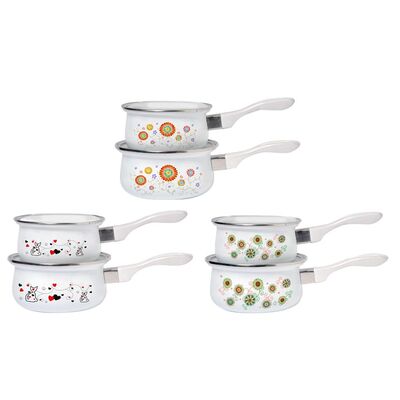 Rondel emaliowany prosty dekorowany 16 cm 1400 ml mix kolorów