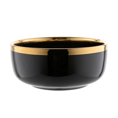 Salaterka Berlotti 15 cm ze złotą obwódką czarny