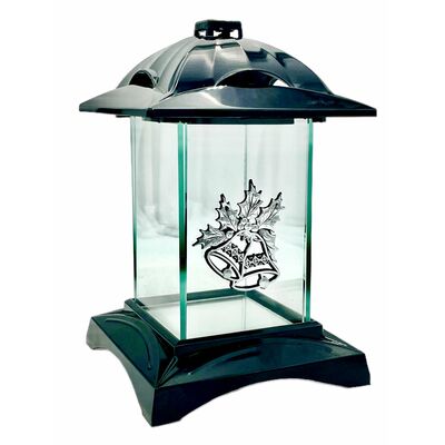 Znicz kapliczka dzwonki 25 x 16 cm czarno-srebrny