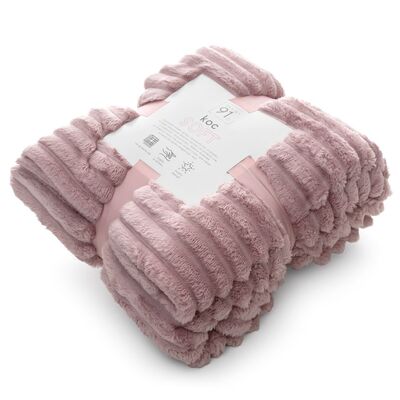 Koc soft 70 x 160 cm pudrowy różowy