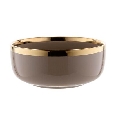 Salaterka Berlotti 15 cm ze złotą obwódką brązowy