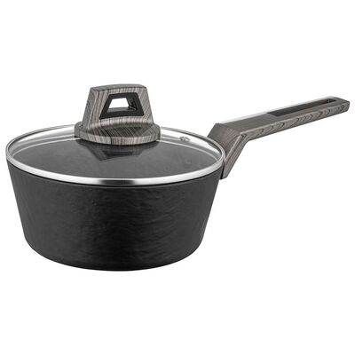 Rondel aluminiowy Japandi z pokrywką 18 cm 1300 ml czarny