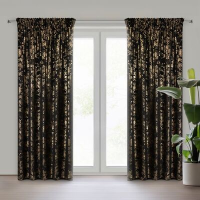 Zasłona gotowa na taśmie Felis 140 x 270 cm czarny