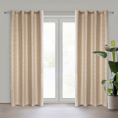 Zasłona gotowa na przelotkach Semi 140 x 250 cm beżowy