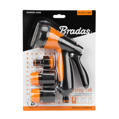 Bradas Pistolet 8-funkcyjny z armaturą BLACK LINE