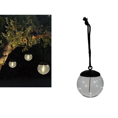 Lampa solarna wisząca kula 10 x 28 cm czarny