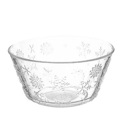 Salaterka szklana 13 cm śnieżynki