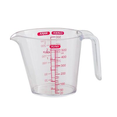 Dzbanek plastikowy z miarką 0,5 l transparentny