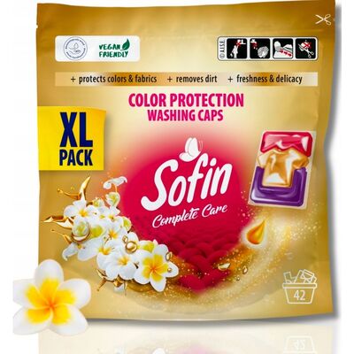 Kapsułki do prania tkanin kolorowych SOFIN Complete Care Color Protection 42 sztuki