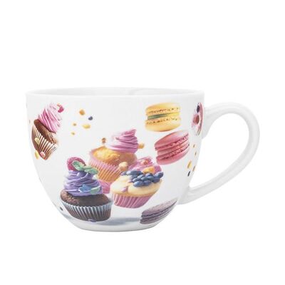 Filiżanka porcelanowa Słodkości Jumbo 450 ml beżowy