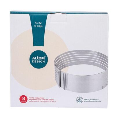 Forma rozsuwana do przecinania ciast 24-30 x 8 cm srebrny