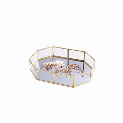 Taca z lustrem Golden honey 20 x 14 cm złoty