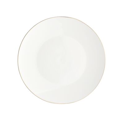 Talerz porcelanowy deserowy Bella złota linia 20 cm beżowy