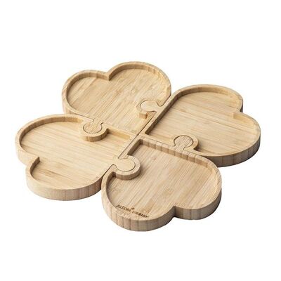 Patera bambusowa do serwowania w kształcie serca 24 x 24 x 1,8 cm