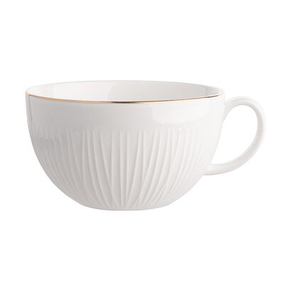 Filiżanka Jumbo 300 ml złota linia porcelanowa beżowy